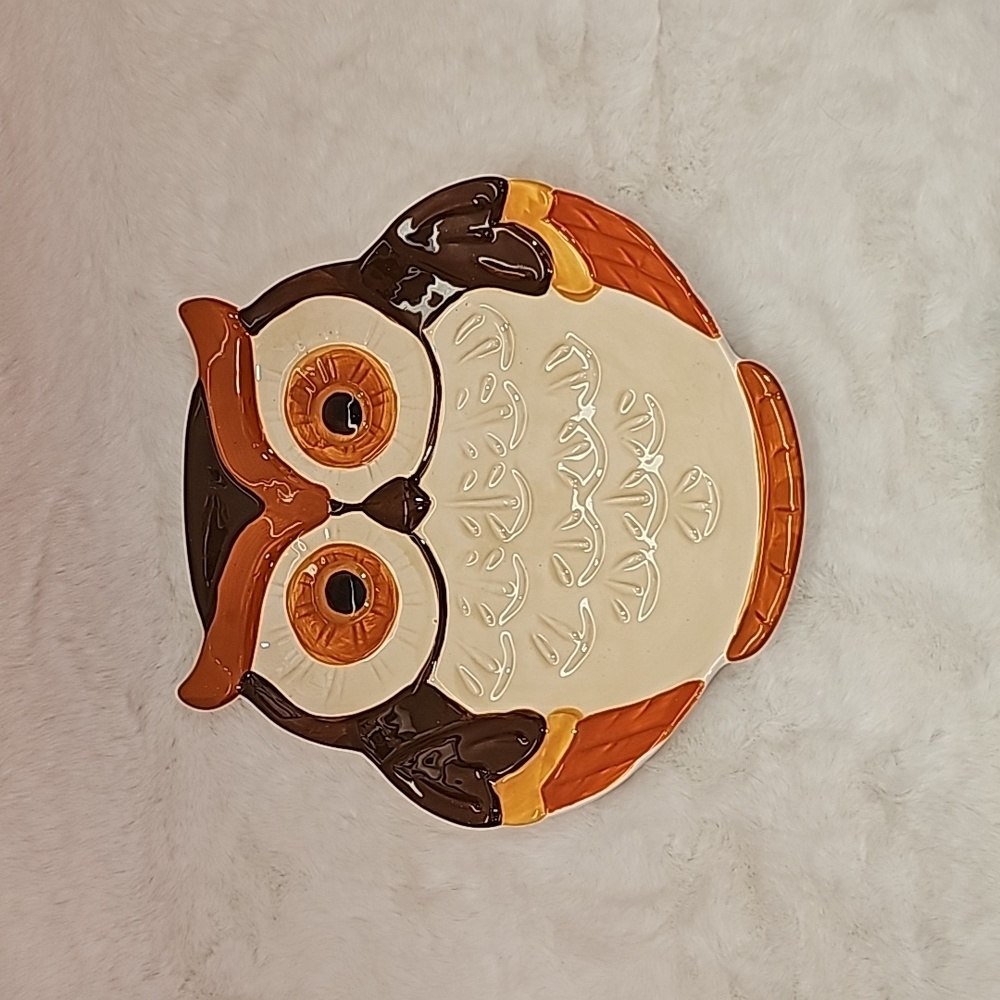 Better Homes And Gardens Ceramic Owl Salad Plate 8"